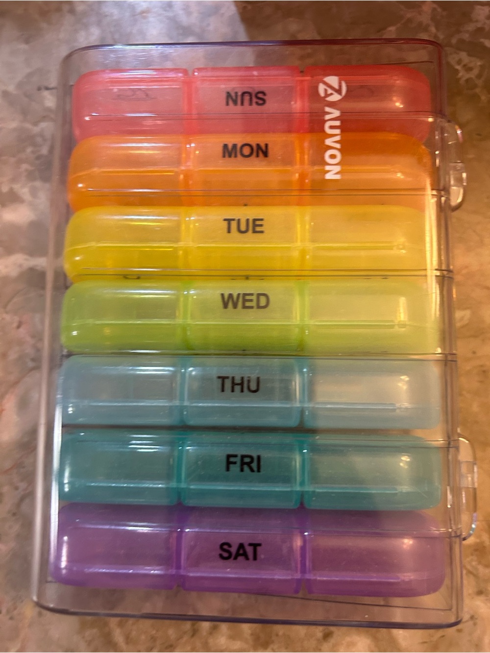 Weekly Rainbow Pill Organizer - Multicolor
